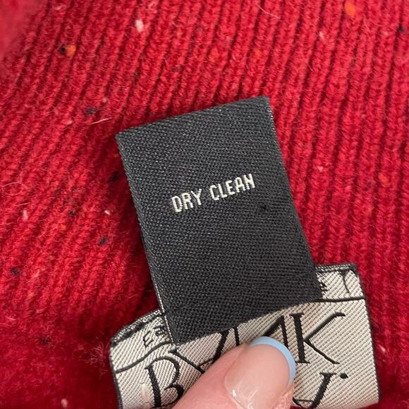 Jos A Bank Mens XL Quarter Zip Pullover Sweater Lambswool Blend Red Funnel Neck - Picture 6 of 9